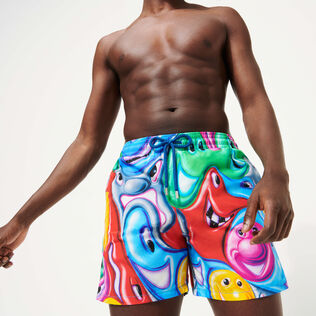 Bañador con estampado Faces In Places para hombre - Vilebrequin x Kenny Scharf Multicolores detalles vista 1