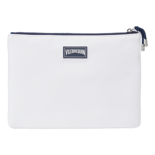 Zipped Turtle Beach Pouch White back view