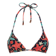 Top de bikini de triángulo con estampado Holistarfish para mujer Azul marino vista frontal