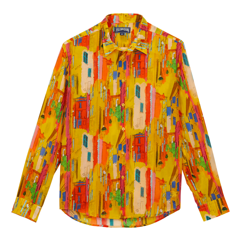 Unisex Cotton Voile Lightweight Shirt Sunny Streets - Caracal - Yellow