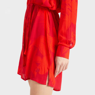 Vestido camisero de viscosa con estampado Flower Power para mujer Lipstick detalles vista 2