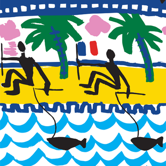Bañador con estampado La Mer para niño - Vilebrequin x JCC+ - Edición limitada Blanco estampado