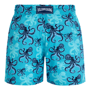 Kurze Poulpes Stretch-Badeshorts für Herren Bora bora Rückansicht