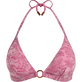 Top de bikini anudado alrededor del cuello con estampado floral de jacquard para mujer Marshmallow vista frontal