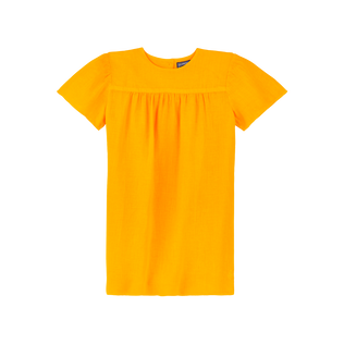 Vestito bambina in lino tinta unita Mango vista frontale