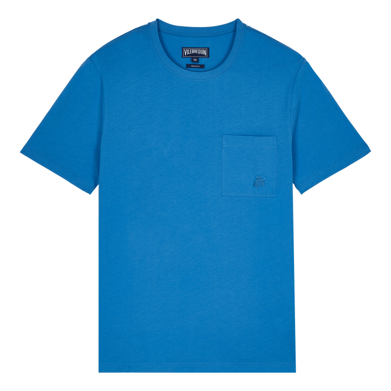T-shirt En Coton Organique Homme Uni - Titus - Bleu - Taille M - Vilebrequin