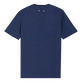T-shirt uomo in cotone biologico tinta unita Blu marine vista posteriore