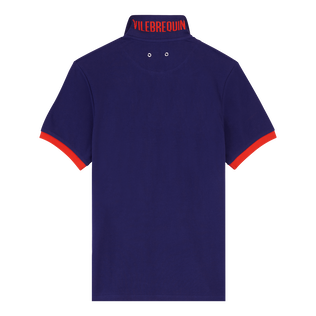 Polo en piqué coton organique homme uni Minuit vue de dos