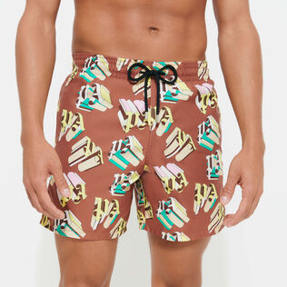 男款 Classic 印制 - Men Swimwear Monogram 3D - Vilebrequin x Palm Angels, Hazelnut 细节视图2
