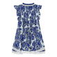 Vestido corto con estampado Hidden Fishes para niña - Vilebrequin x Poupette St Barth Purple blue vista trasera