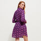 Women Cotton Shirt Dress Hypno Shell Navy back worn view