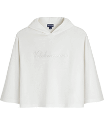 Solid Sweatshirt aus Frottee für Damen Chalk Vorderansicht