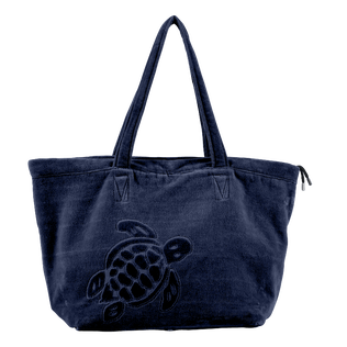 Bolsa de playa grande de color liso Azul marino vista frontal