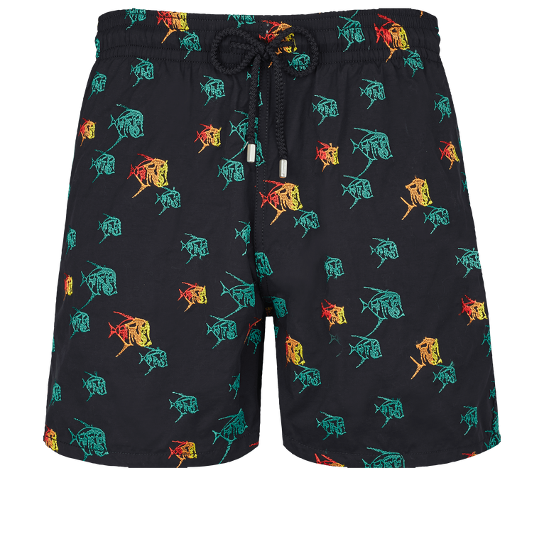 Men Swim Shorts Embroidered Piranhas - Swimming Trunk - Mistral - Black - Size XL - Vilebrequin