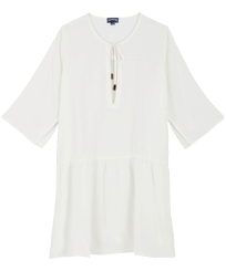 Women Plumetis Short Dress Chalk front view