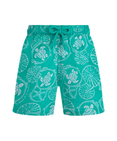Boys Swim Trunks Oursins Bicolores Disco green front view