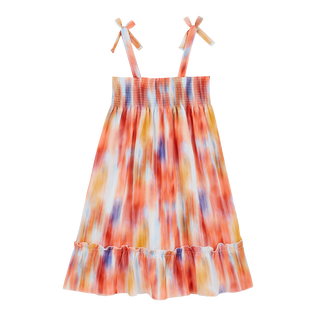 Girls Cotton Dress Ikat Flowers Multicolore vista posteriore