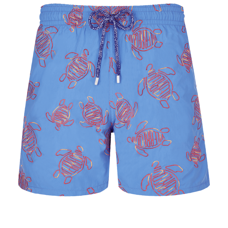 Men Swim Shorts Embroidered Vbq Turtles - Swimming Trunk - Mistral - Blue