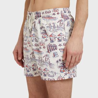 Bañador corto elástico con estampado Family Beach- Vilebrequin x St Regis para hombre Sugar switzle detalles vista 2