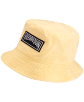 Gorro de pescador unisex de lino de color liso Genet vista frontal