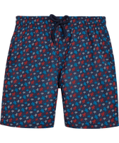 Boys Stretch Swim Trunks Micro Ronde Des Tortues Rainbow Navy front view