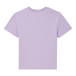 Camiseta de algodón orgánico para niño Lila vista trasera