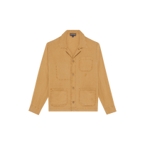 Sobrecamisa de lino con tinte mineral para hombre Mocha vista frontal