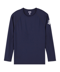 Rash guard uomo tinta unita Blu marine vista frontale
