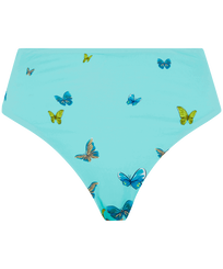 Mujer Cintura alta Estampado - Braguita de bikini de talle alto con estampado Butterflies para mujer, Laguna vista frontal