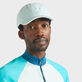 Cappellino uomo in spugna tinta unita Blu pacifico vista frontale indossata