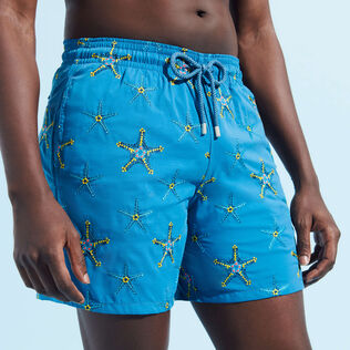 Men Swim Trunks Embroidered Starfish Dance - Limited Edition Calanque details view 1