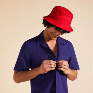 Embroidered Bucket Hat Turtles All Over Moulin rouge vista frontal desgastada
