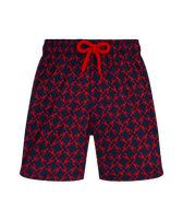 Pantaloncini mare bambino ultraleggeri e ripiegabili Homard Pixel Blu marine vista frontale