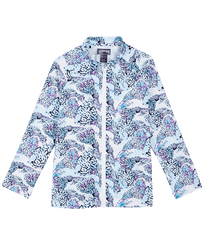 Camiseta de baño de manga larga con cremallera y estampado Isadora Fish para niños Blanco vista frontal