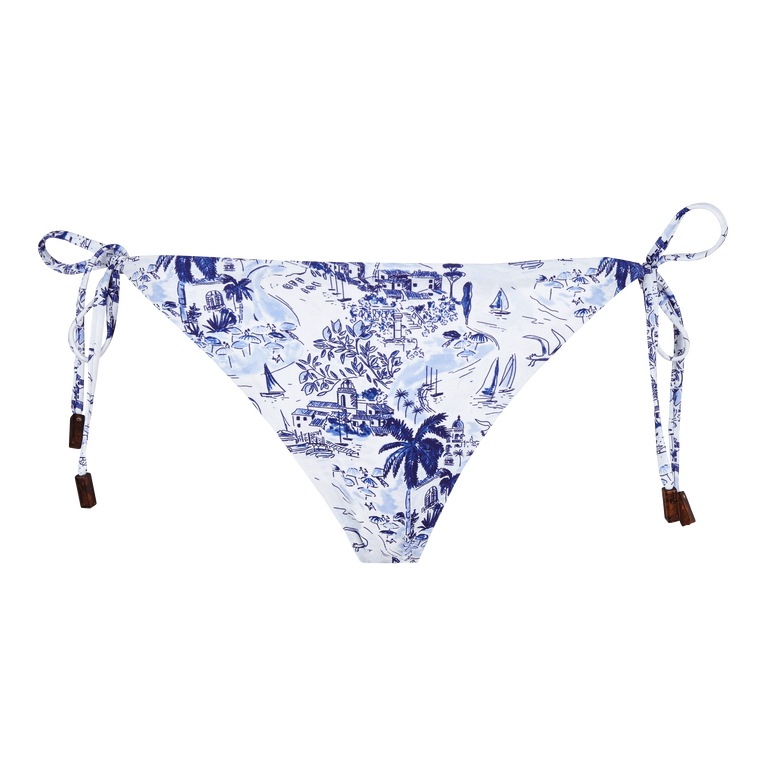 Riviera Bikinihose Zum Seitlichen Binden Für Damen - Flore - Blau - Größe XL - Vilebrequin