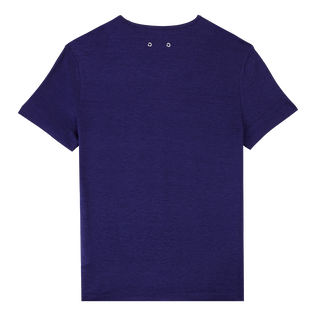 T-shirt in jersey di lino tinta unita Midnight vista posteriore