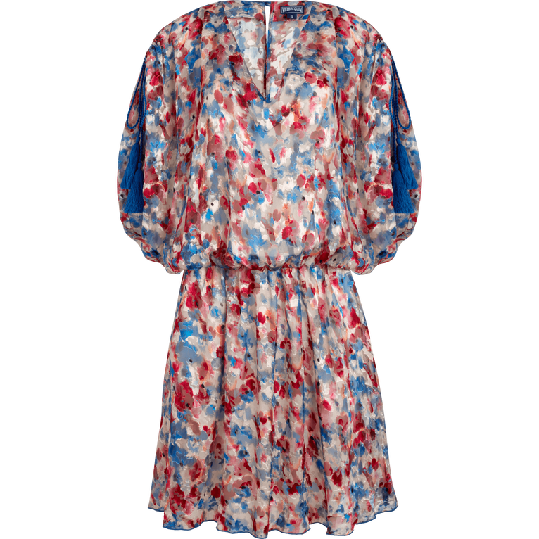Fließendes Flowers In The Sky Strandkleid Aus Viskose Für Damen - Frimouss - Blau - Größe XS - Vilebrequin