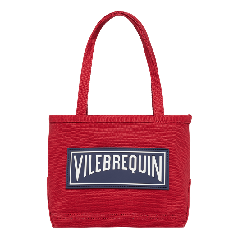 Sac De Plage En Toile Marine Uni - Bretbag - Rouge