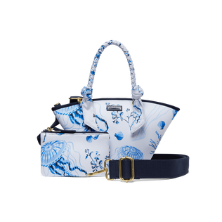 Women Neoprene Beach bag Medusa and Shells White details view 3