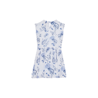 Girls Viscose Dress Medusa and Shells White 后视图