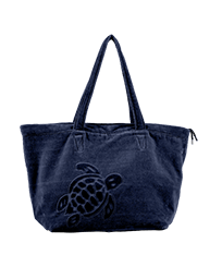 Large Beach Bag Solid Navy front view