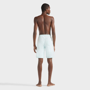 Men Tencel and Cotton Bermuda Shorts Satin Pacific back worn view