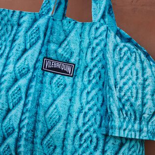 Linen Aran Knit Unisex Tote Bag Thalassa details view 2