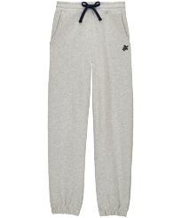 Pantaloni da jogging a tinta unita bambino Grigio viola vista frontale
