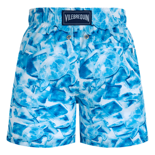 Bañador ultraligero plegable con estampado Iced Turtles para niño Blanco vista trasera