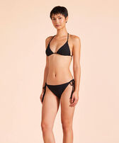 Haut de maillot de bain triangle femme Tresses Noir vue portée de face