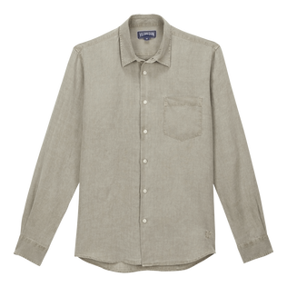Camisa de lino lisa para hombre Eucalyptus vista frontal