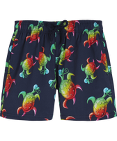 Boys Stretch Swim Trunks Tortues Rainbow Multicolor - Vilebrequin x Kenny Scharf Navy front view