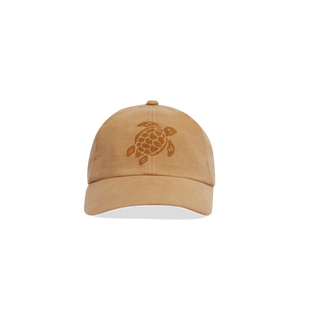 Unisex Linen Cap Solid Mocha details view 4