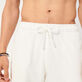 Bermudas de color liso para hombre y mujer Blanco tiza detalles vista 7